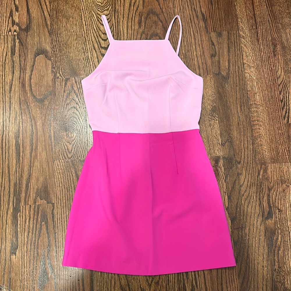 NWT French Connection hot link and light pink color block dress Size 4